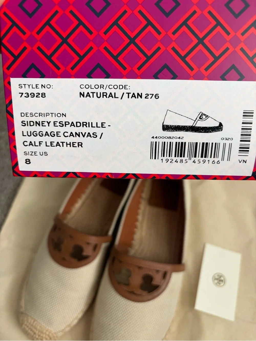 Tory Burch Sidney Espadrille Flats size 8